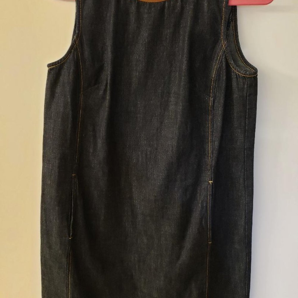 Lauren By Ralph Lauren Dark Denim Sleeveless Zip Up Dress Women's Size 6